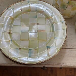 Mackenzie-Childs Parchment Check Salad Plates. No longer in production. Like New